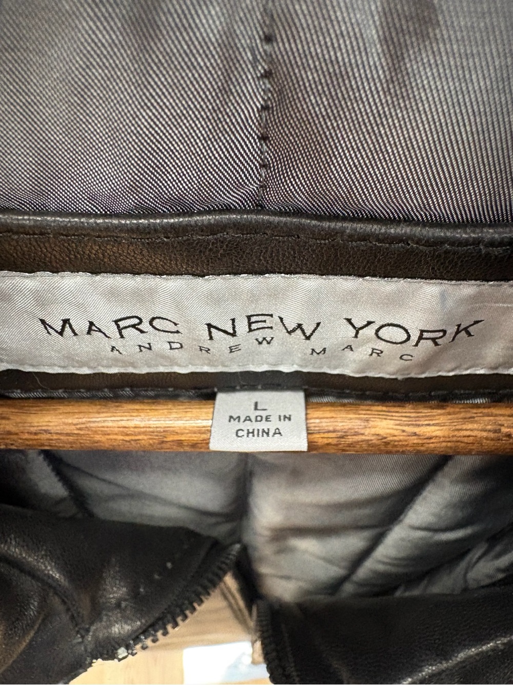 Marc New York Dark Brown Leather Zip Jacket - Picture 2 of 3